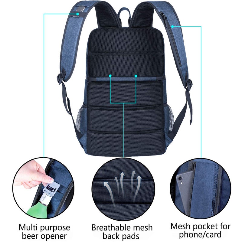 FORICH Backpack Cooler Leakproof Insulated Waterproof Backpack Cooler Bag, Lightweight Soft Beach Cooler Backpack for Men Women to Work Lunch Picnics Camping Hiking, 30 Cans - Image 5